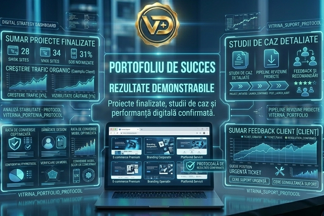 Proiecte Web Design - Portofoliu de succes rezultate demonstrabile Vitrina Digitala